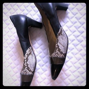 AGL snakeskin and black heels size 40. Worn once